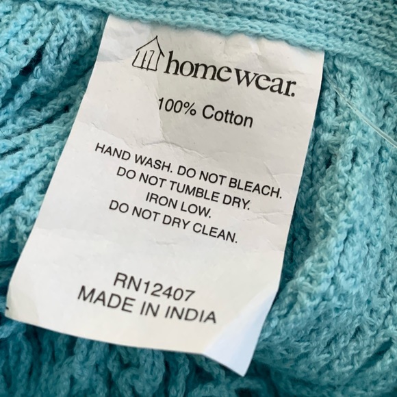 HomeWear Market Fishnet Style Grocery Tote Bag in Aqua - Picture 2 of 3